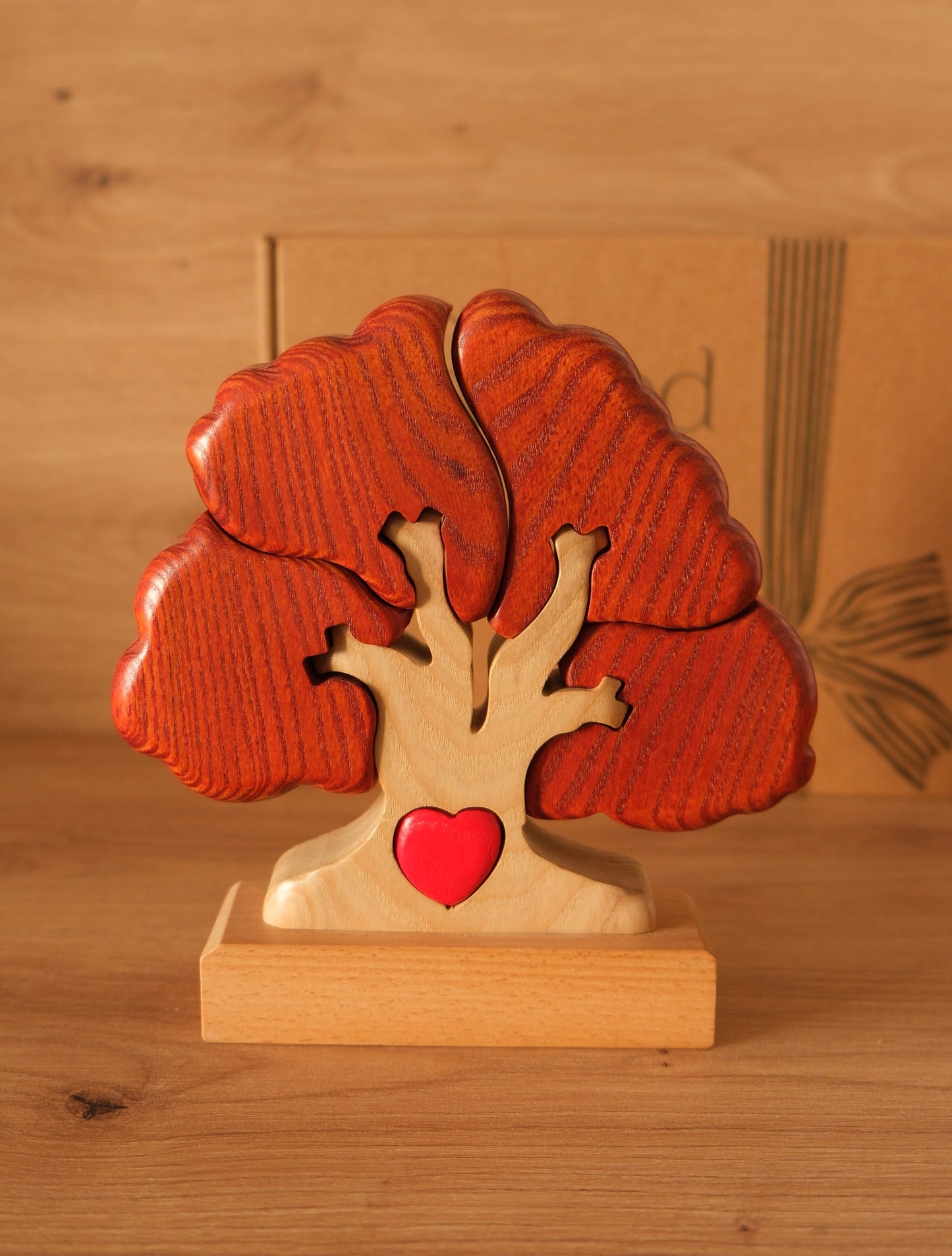 Árbol de 4 nombres (ROJO + NATURAL)