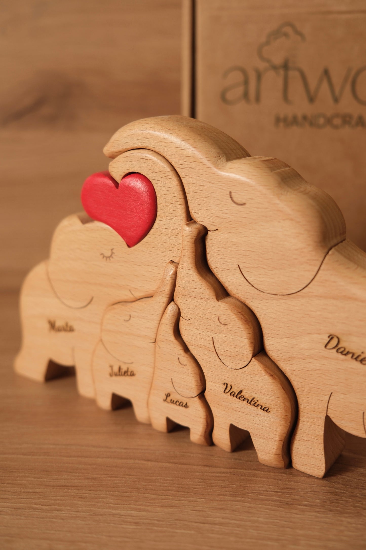 Family of 5 elephants