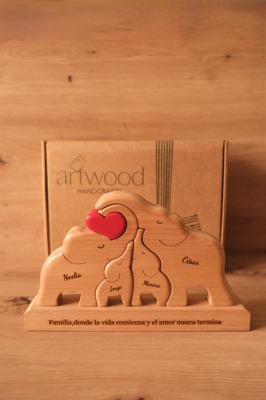 family of 4 elephants