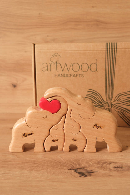 family of 4 elephants