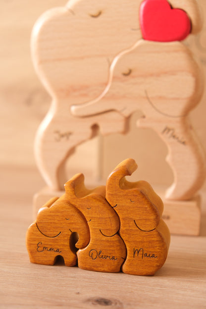 family of 4 elephants