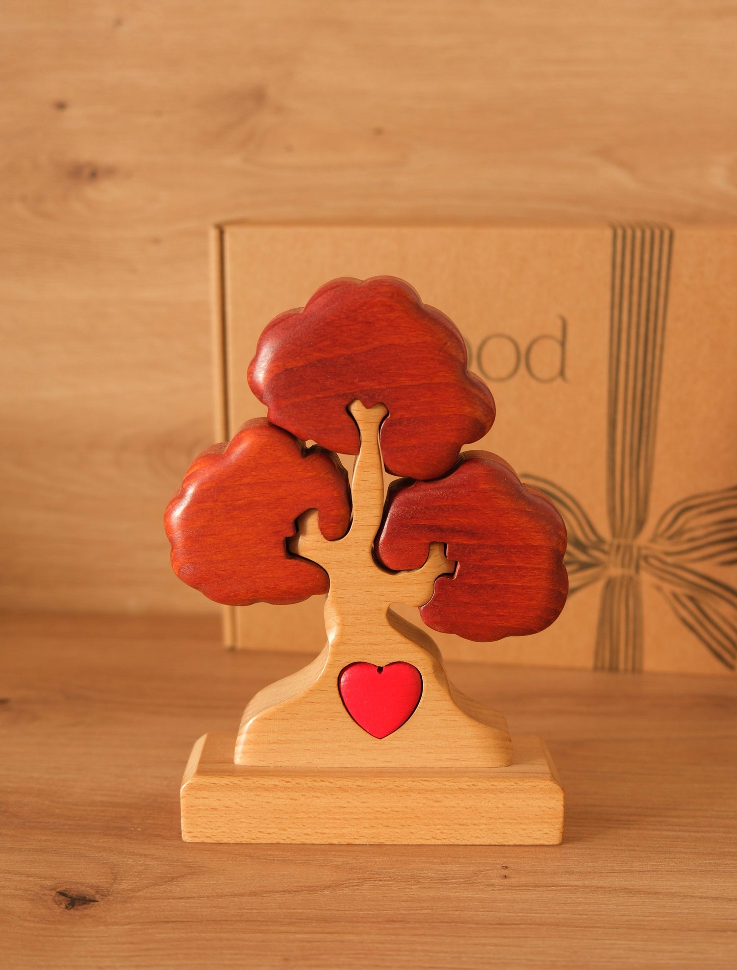 Árbol de 3 nombres (ROJO + NATURAL)