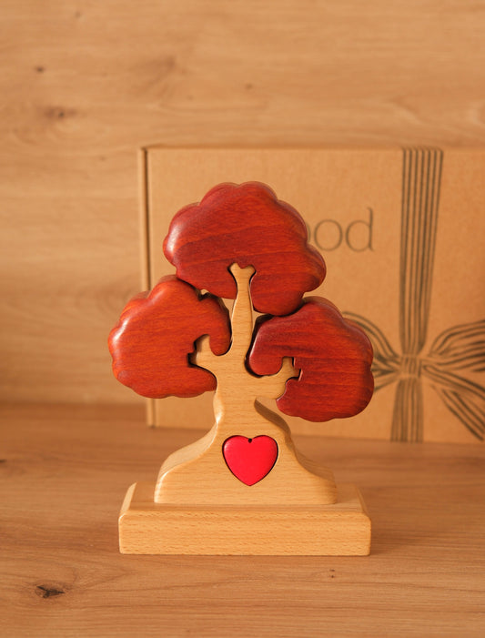 Árbol de 3 nombres (ROJO + NATURAL)